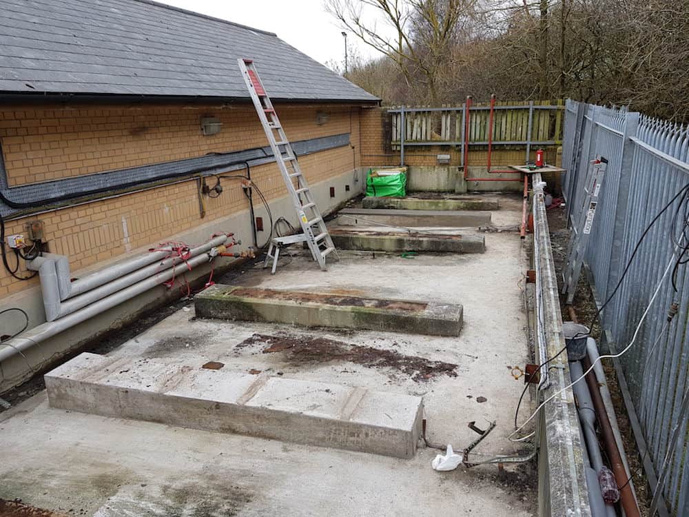 A cleared site all ready for the new tanks, but first we need to sort the pipework