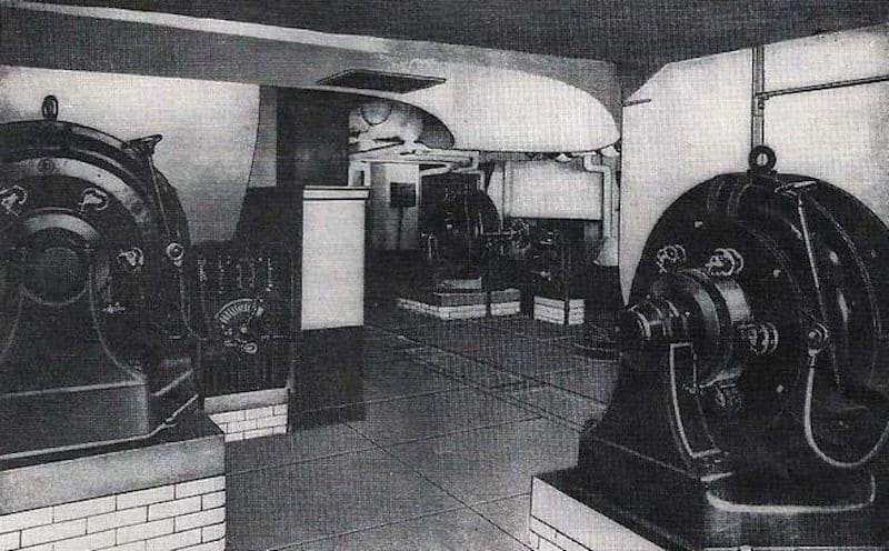 Stock Exchange Basement with Sturtevant fans driven by DC electric motors