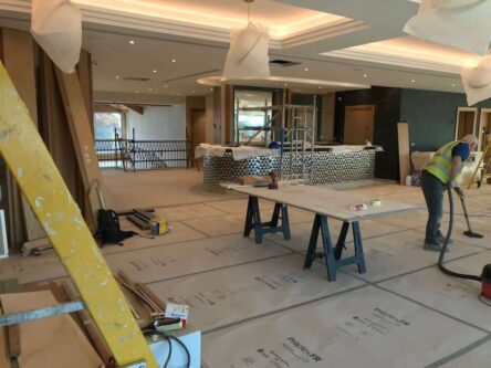 Final prep in the bar area at Carden Park Spa