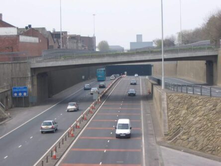 Liverpool Entrance to the Kingsway Tunnel with new pipework by Kimpton
