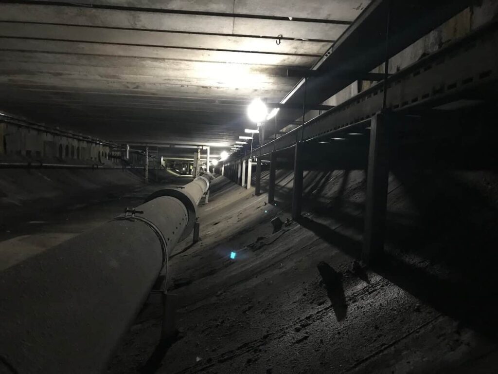 Full width of the invert level of one bore of the Kingsway tunnel