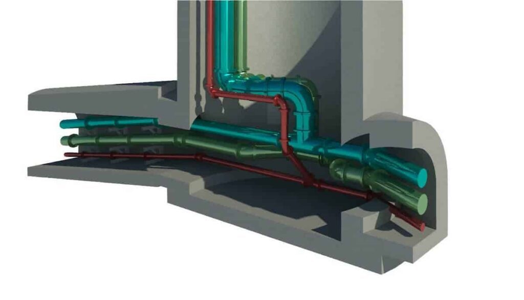 3d rendering of the pipe layouts underneath the Kingsway Tunnel 2