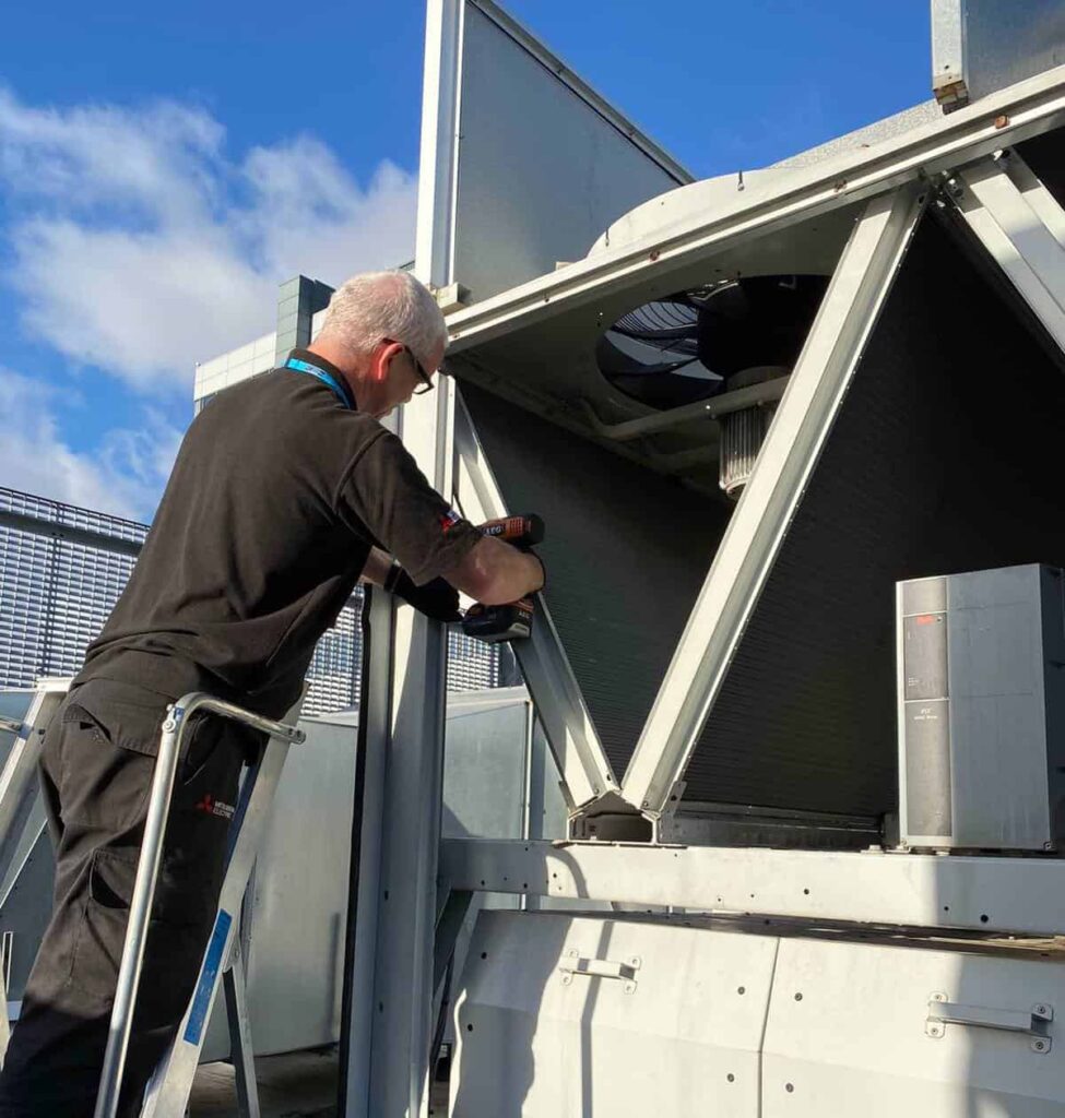 Chiller coil replacement Liverpool on top of LJMU by Kimpton