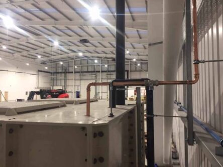 View of the finished tank and across the factory
