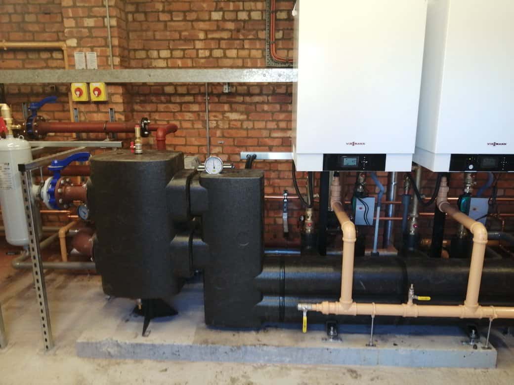 New 120kW Viesmann boilers fitted to their joint manifold