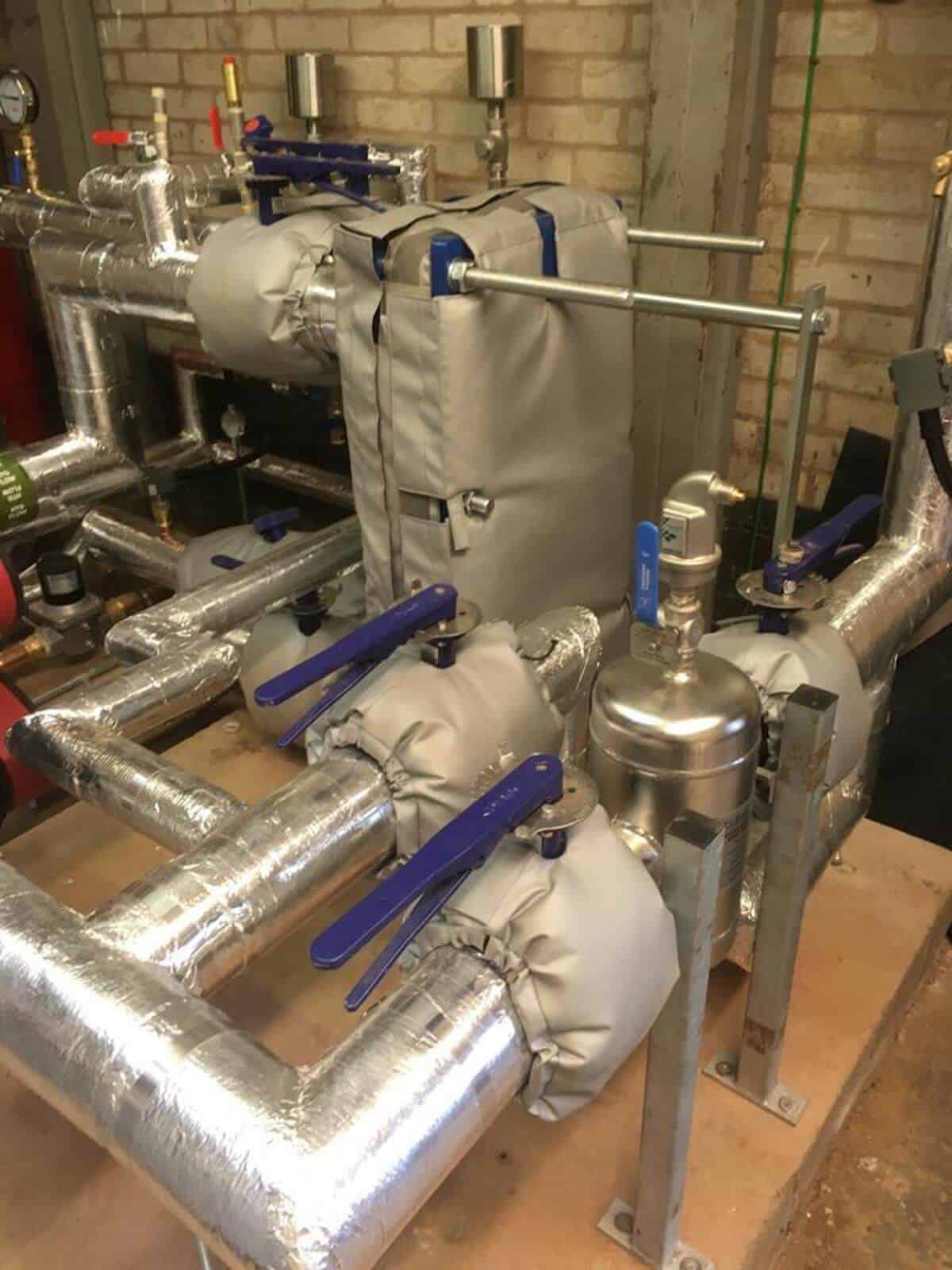 Fully lagged PHE, valves and pipework