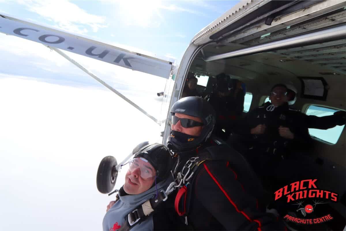 Exiting the plane at 15000ft for Keith Watts of Kimpton