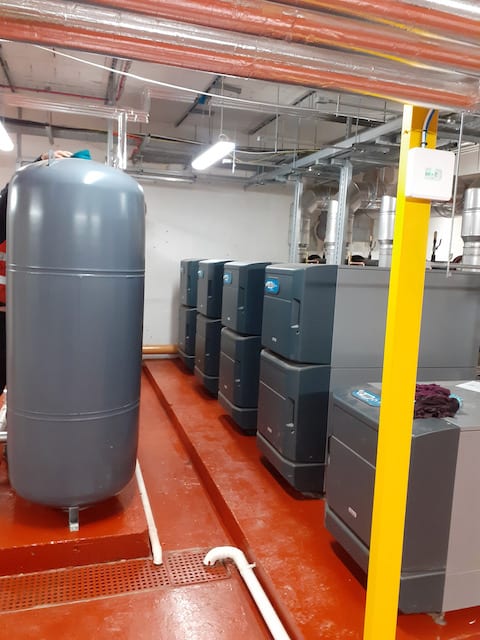 Kimpton HVAC at LJMU Tithebarn boiler array and expansion vessels