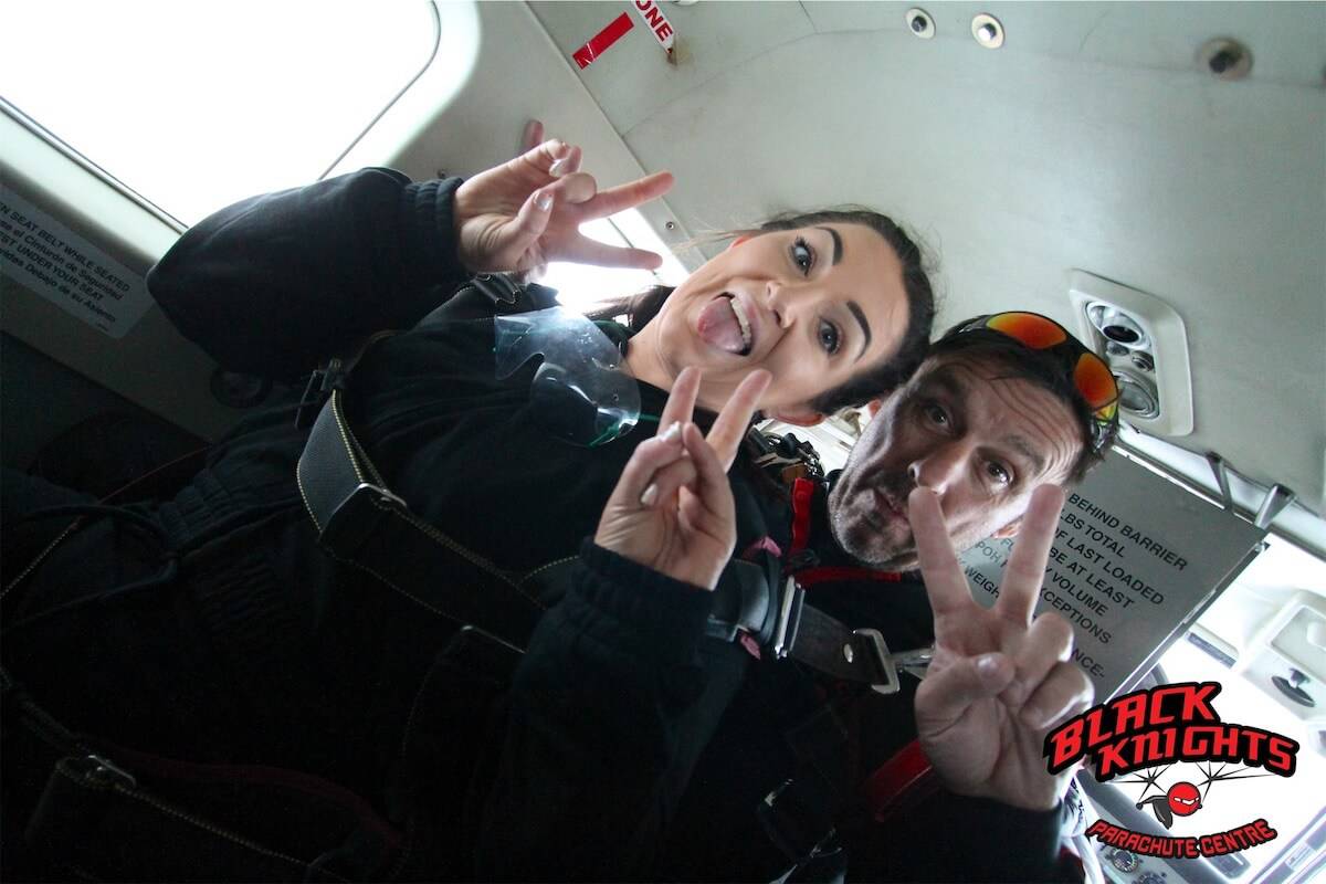 crazy skydive face for Megan Swanick of Kimpton