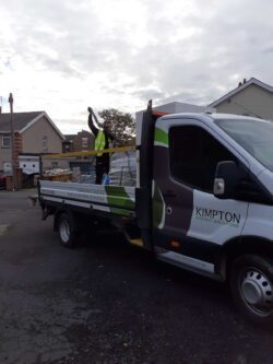 The carpet tiles arriving on site
