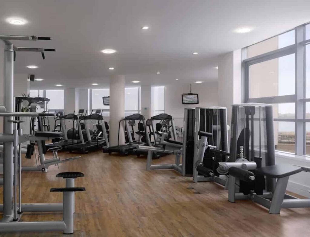 Gym area at Radisson Blu Liverpool with HVAC maintenance by Kimpton Wirral