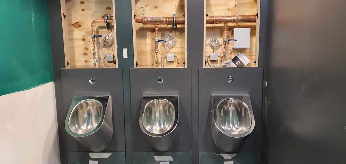 Im a Celebrity Jungle Challenge with plumbing by Kimpton gents urinals