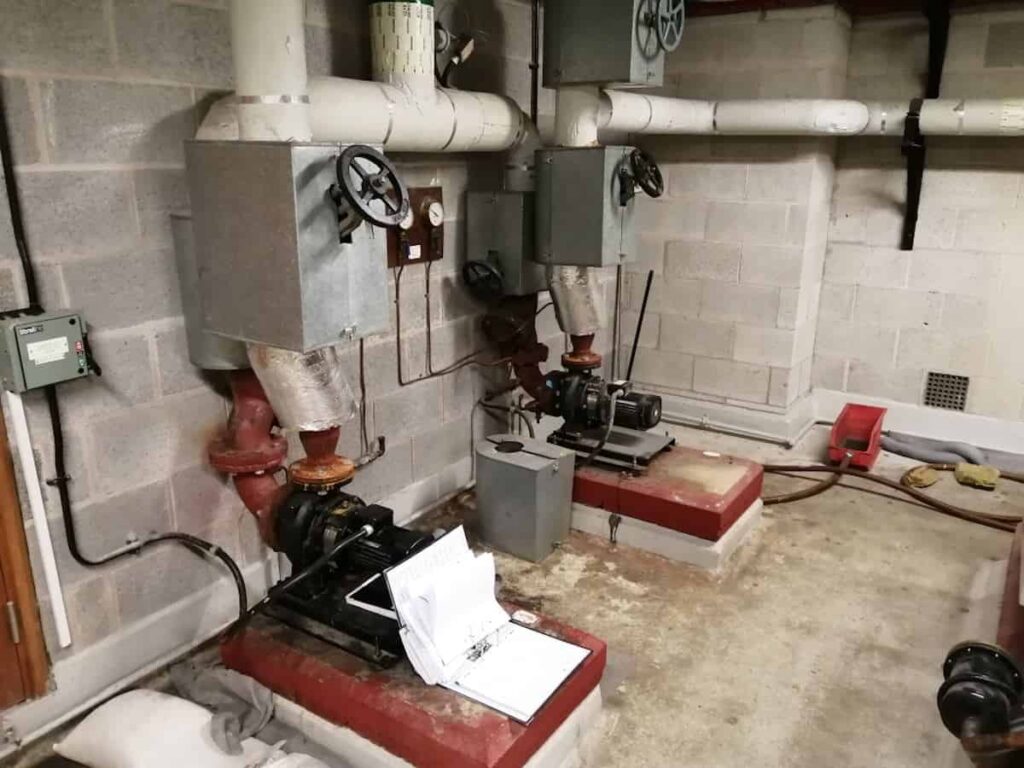 Plant room at Countess of Chester before the work to install new chillers by Kimpton