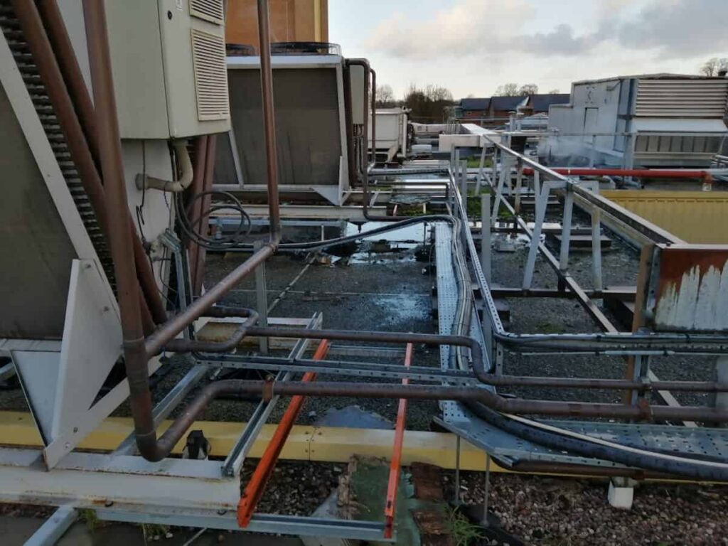Plant room at Countess of Chester before the work to install new chillers by Kimpton
