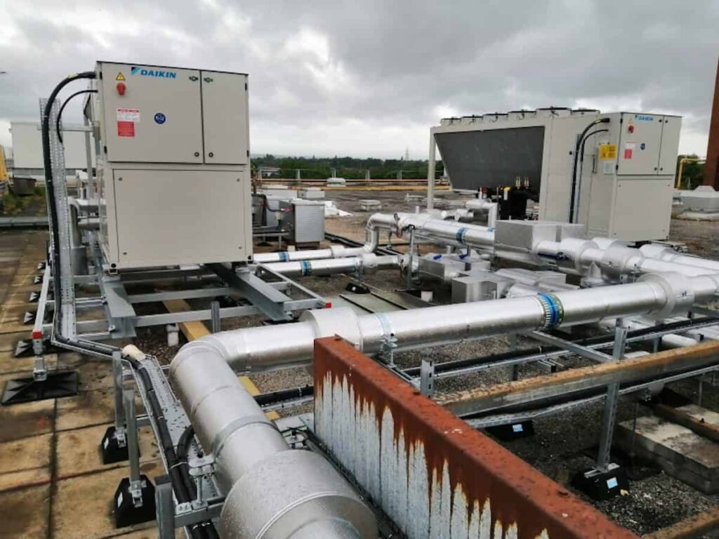 Two chillers on the roof of the Countess of Chester