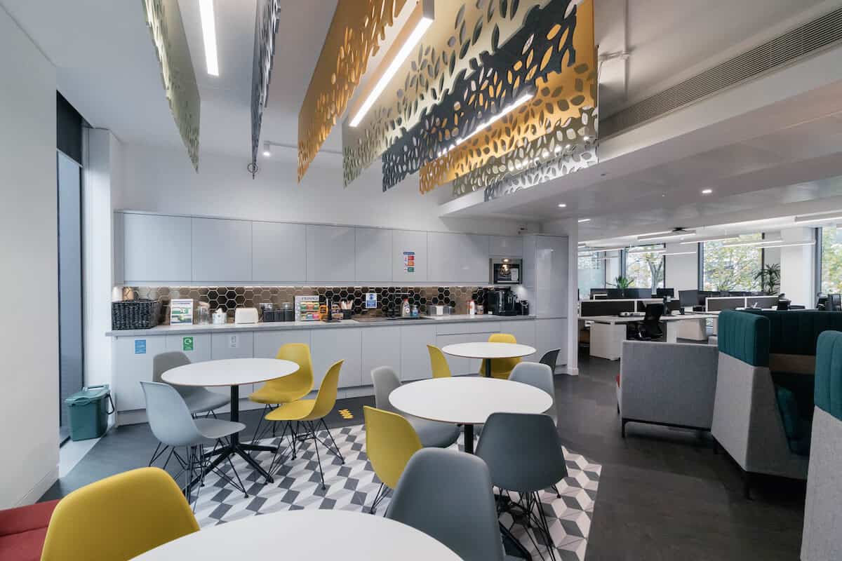 Completed kitchen area at 1 Valentine place Blackfriars road - Mechanical and electrical service by Kimpton