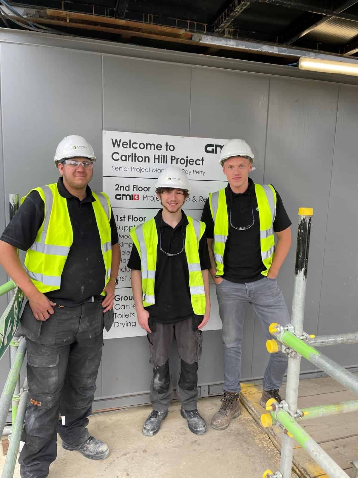 1. The team on site with students at Carlton Hill starting their Kimpton work experience