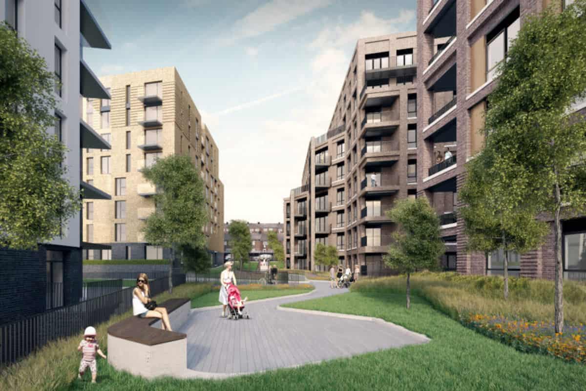 View through Conington Road Lewisham with Kimpton M and E London for Watkins Jones London