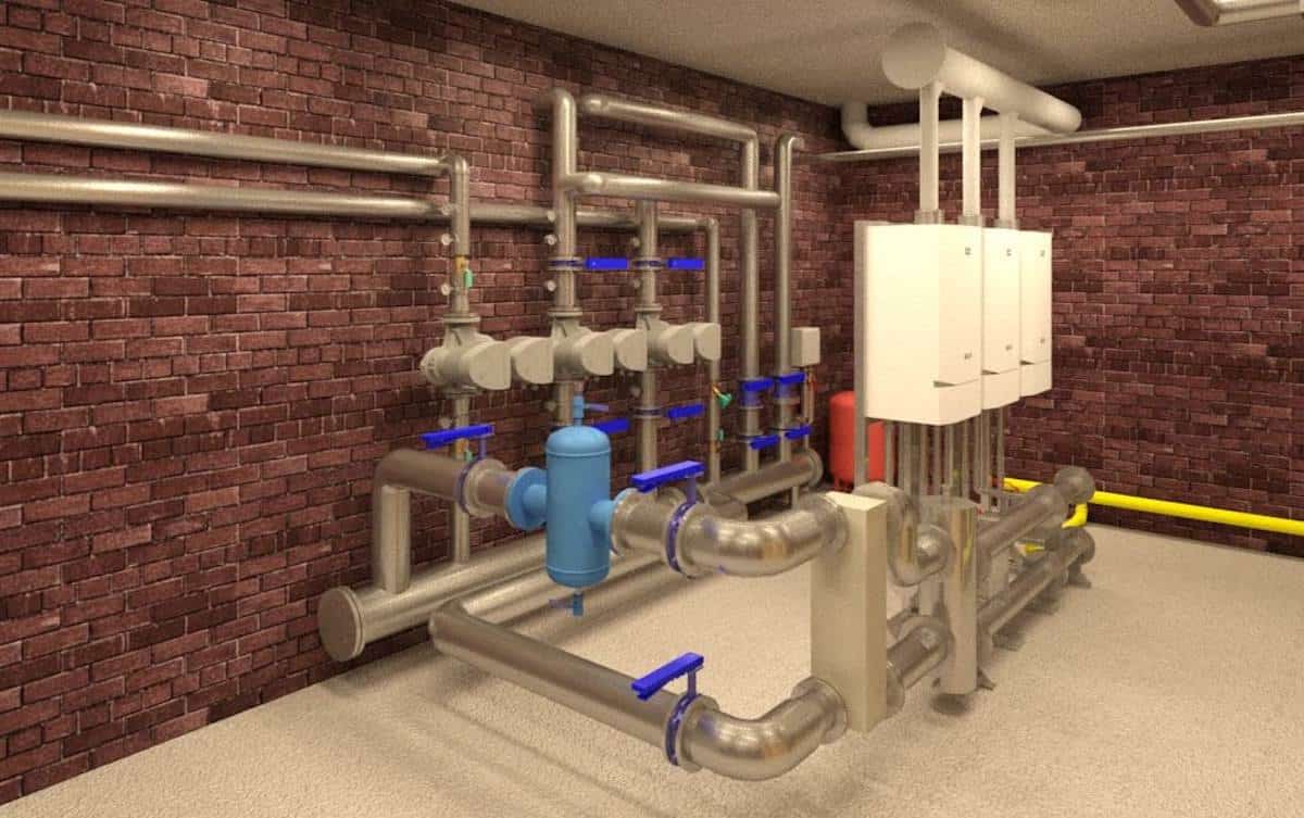 CGI showing pipework for Handford School