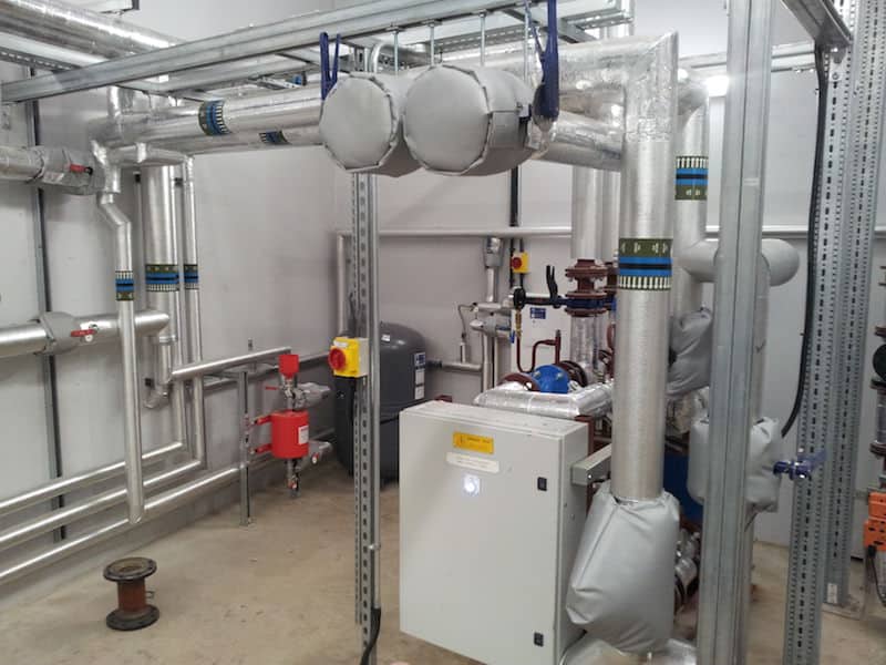 Inside the plant room as part of the HVAC Liverpool by Kimpton on Greenbank Student Accomodation