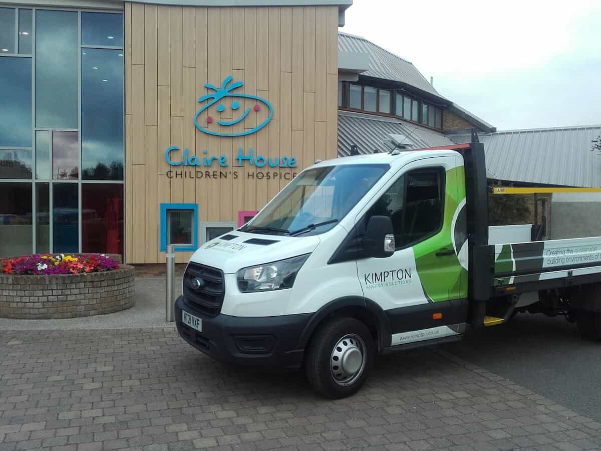 Kimpton delivering an EVAC chair to Claire House Hospice