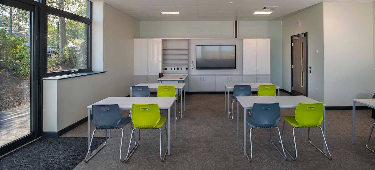 Classroom at Queensferry PRU with M&E inc all renewable technology by Kimpton for Kier Construction