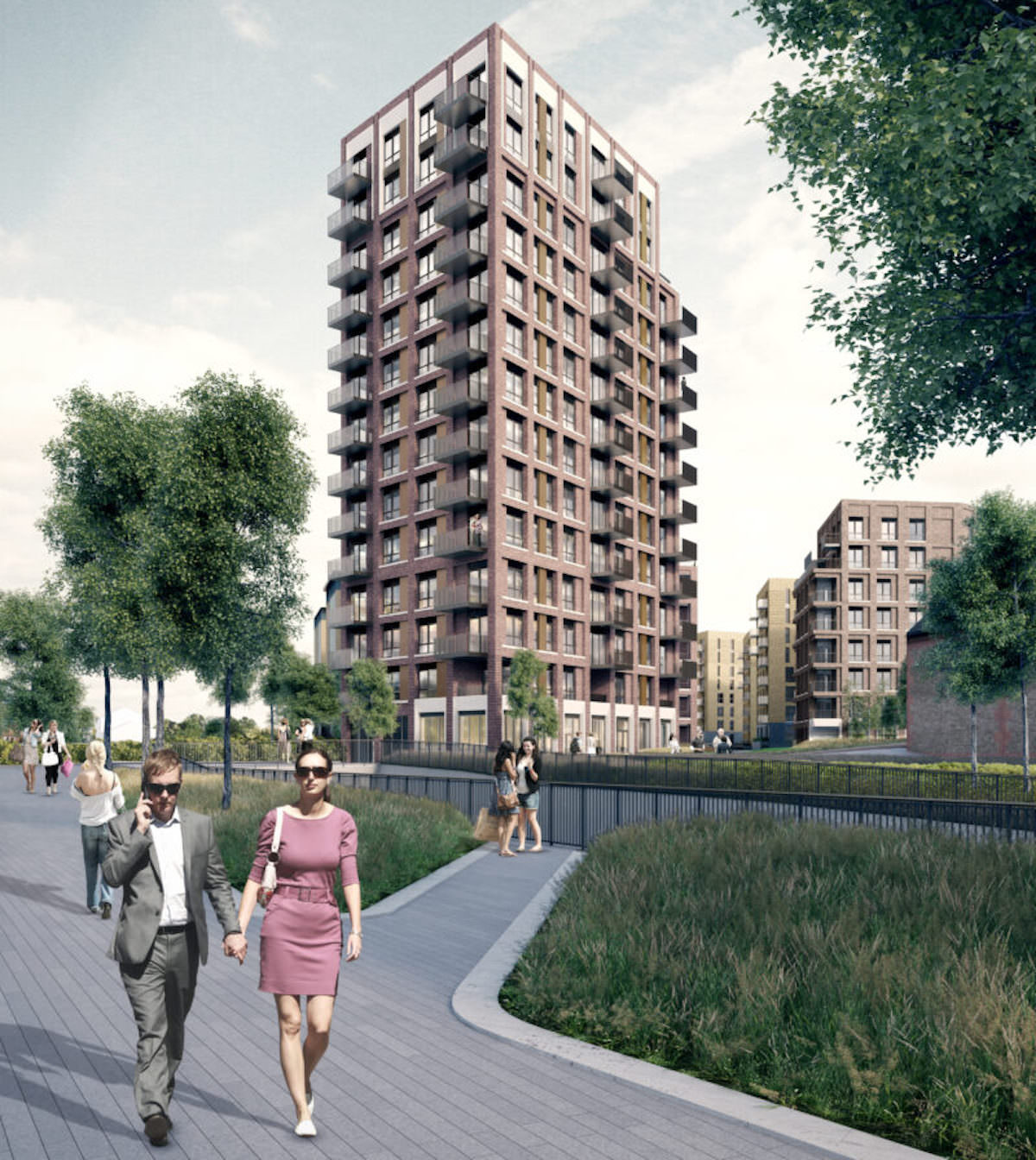 Distant view of the new Conington Road Lewisham Mechanical Services project by Kimpton for Watkin Jones