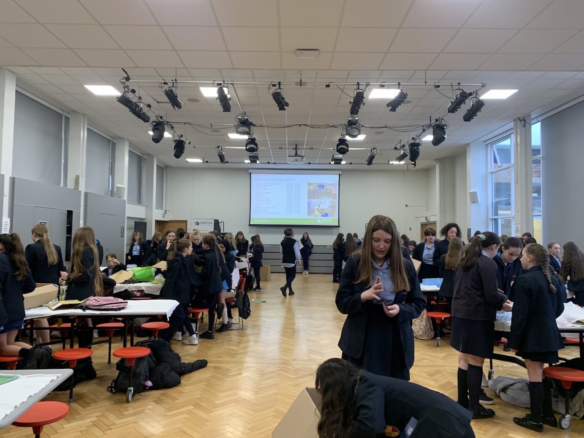 Matt and Grace at Prenton High School for Girls leading the Enterprise Challenge on decarbonisation of their school