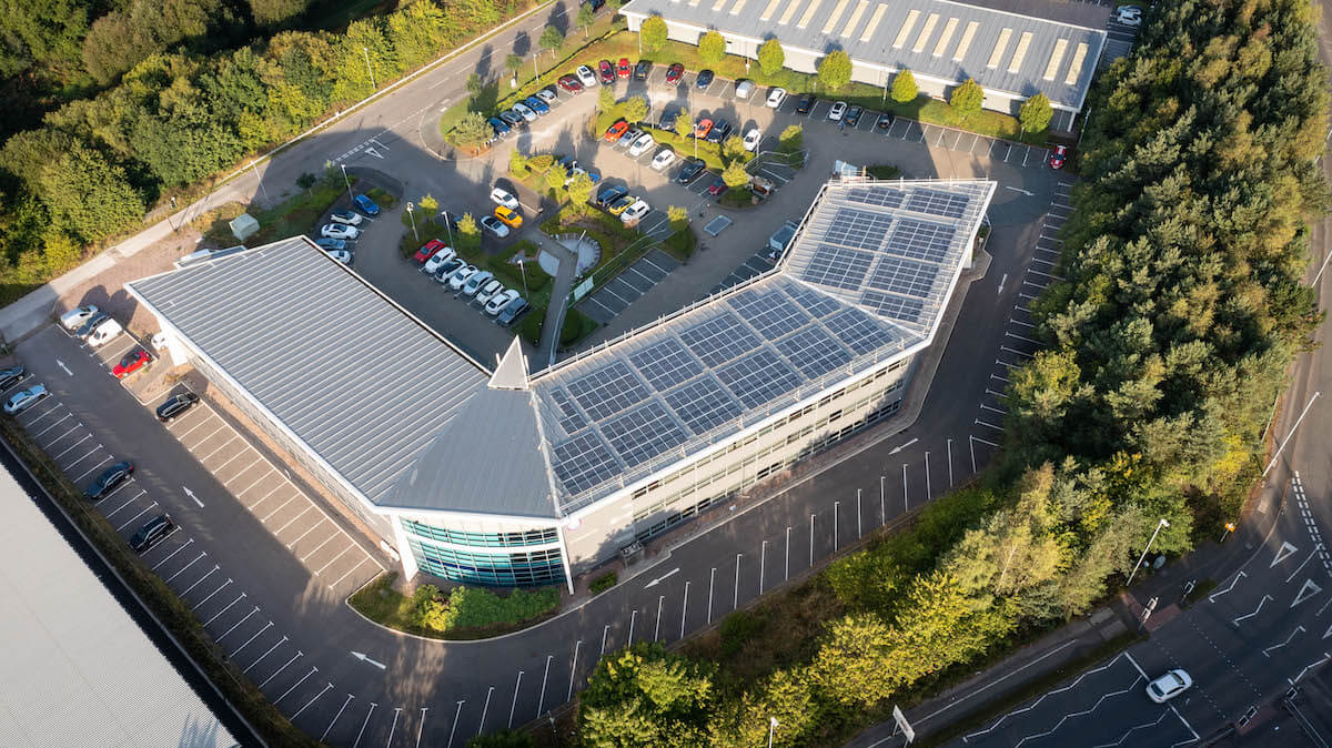 the south facing aspect of the Commercial Solar PV by Kimpton