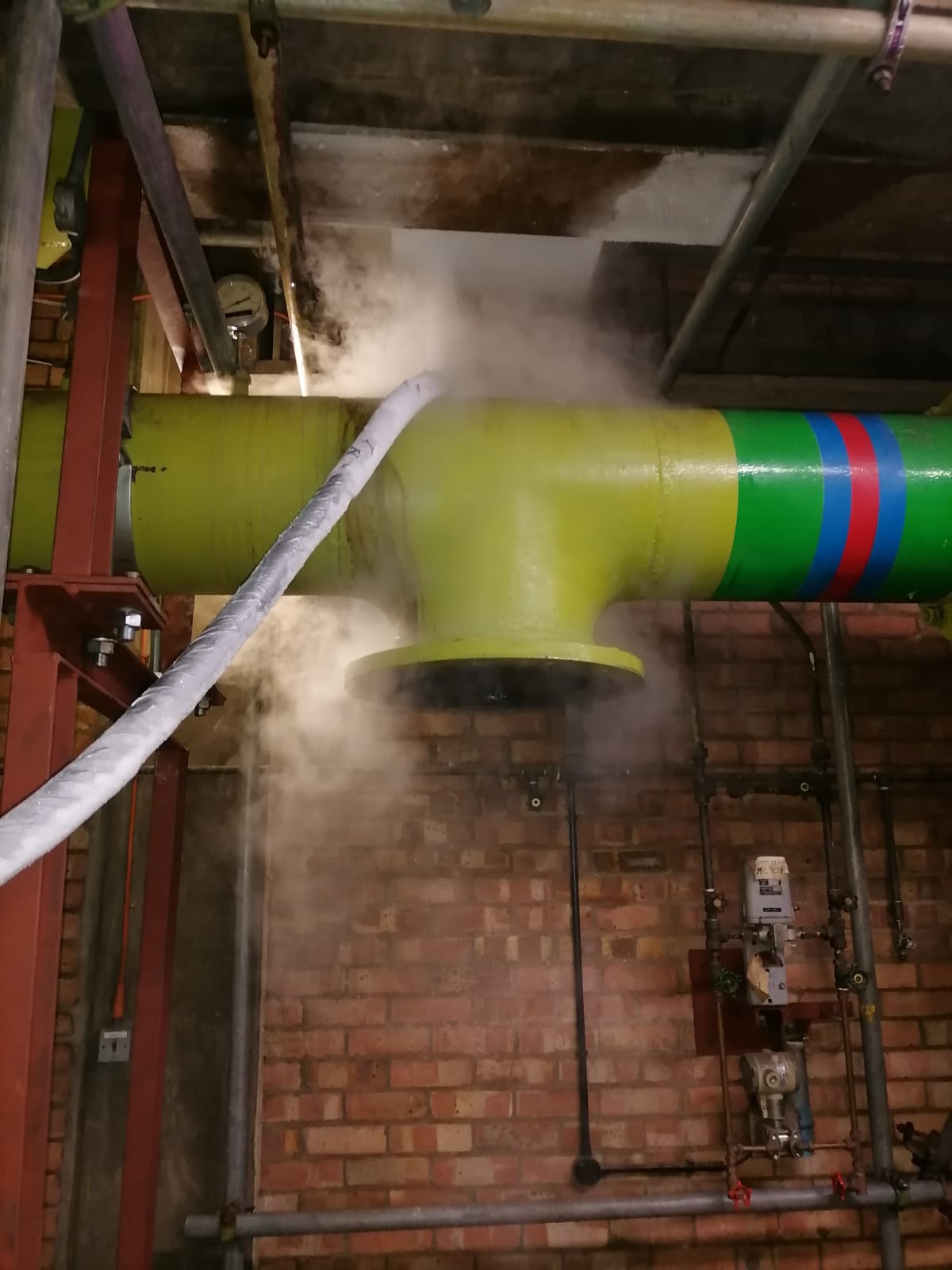 The faulty valve is removed