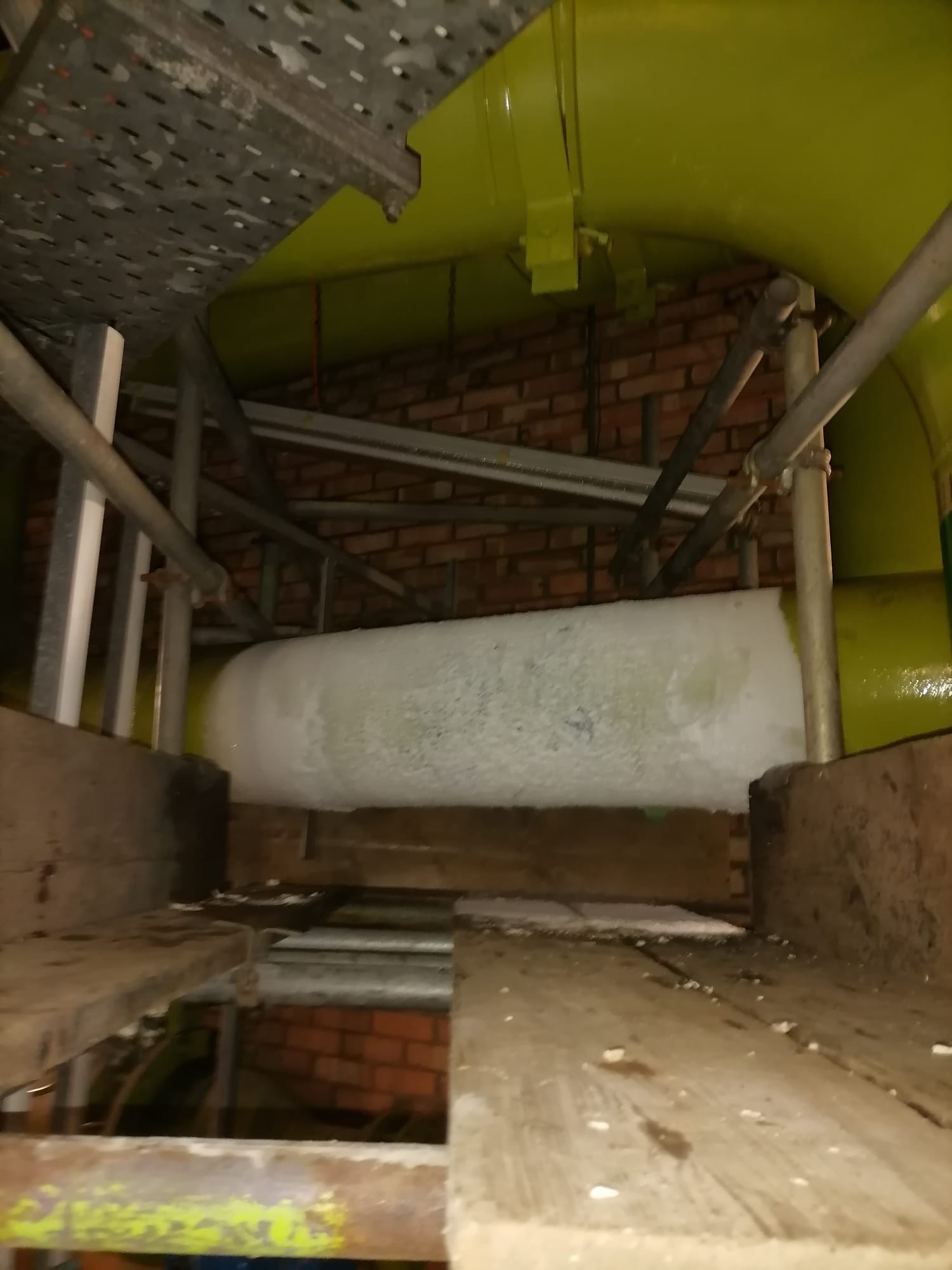 The frozen pipework so the work can begin below