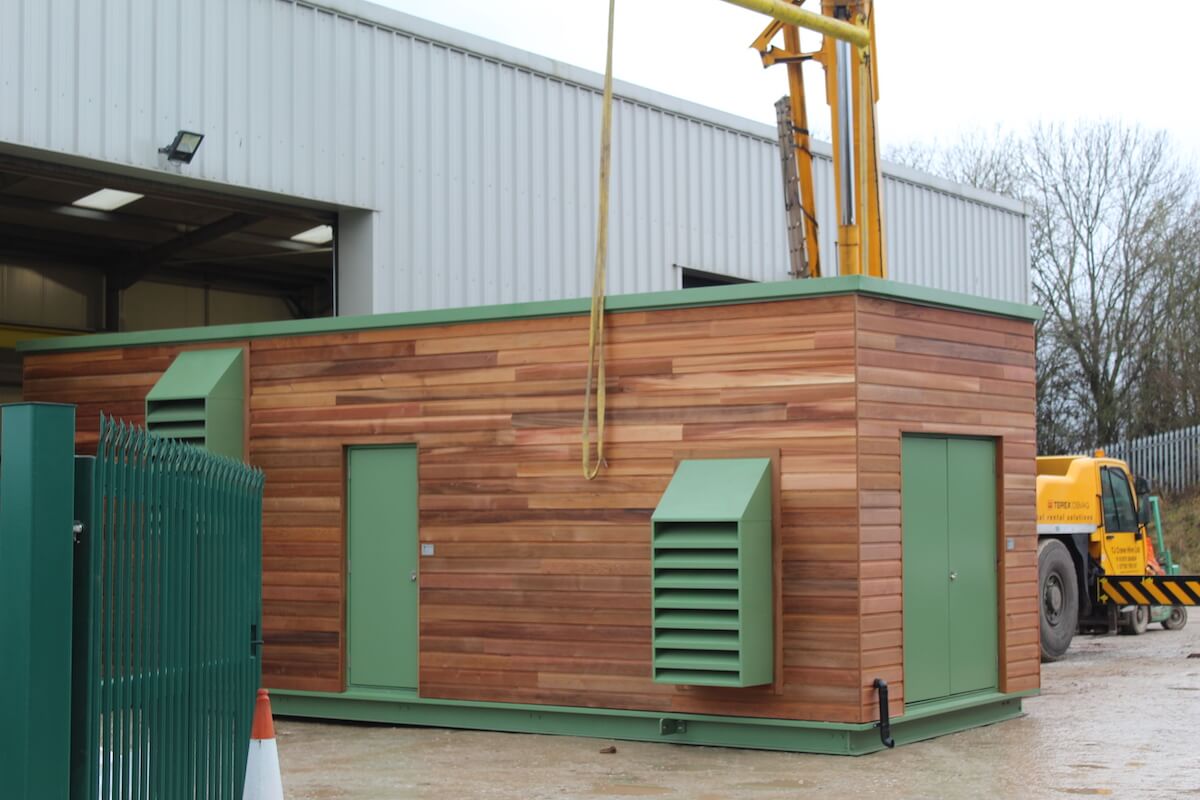 1 The acoustic plant rooms leaves the factory ready for transportation to Aberdeen