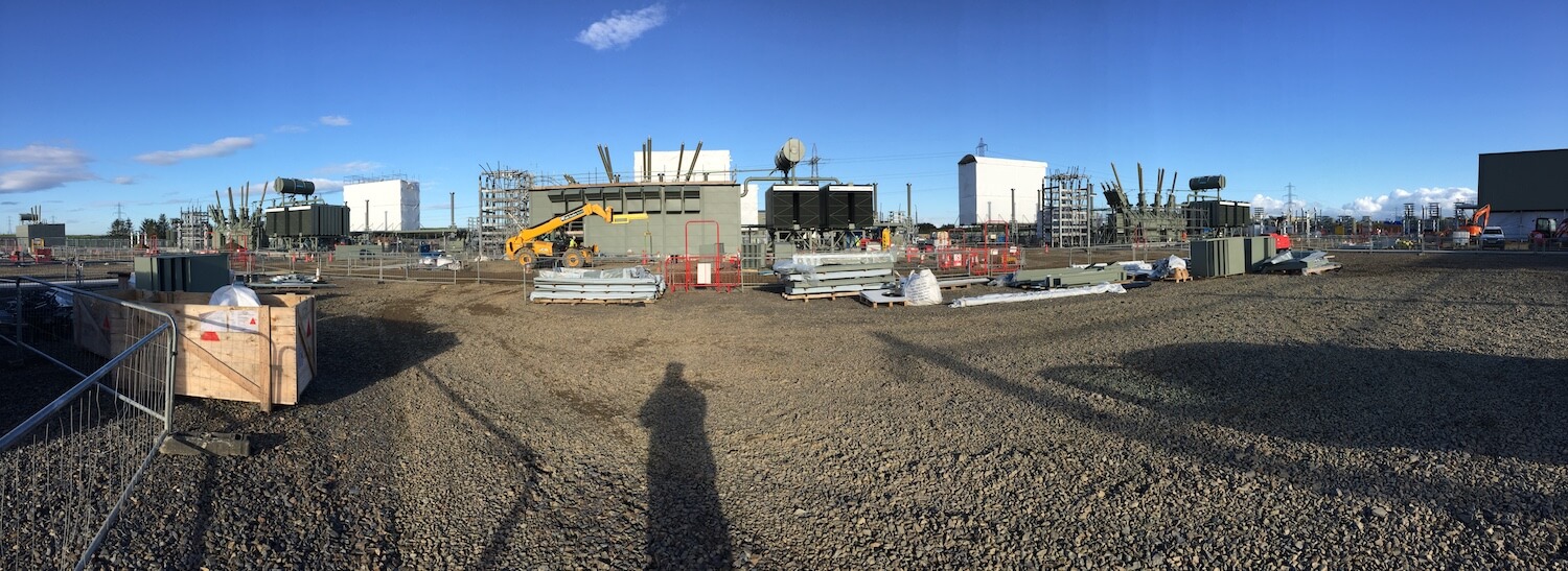 1 View across the site at Moray East with one of the Acoustic Enclosures by Kimpton Acoustic Engineering