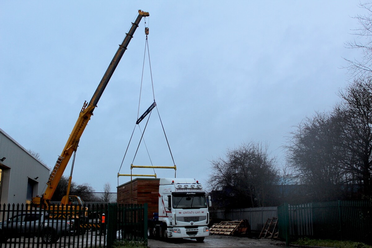4 lifted aboard the delivery vehicle for it's drive north
