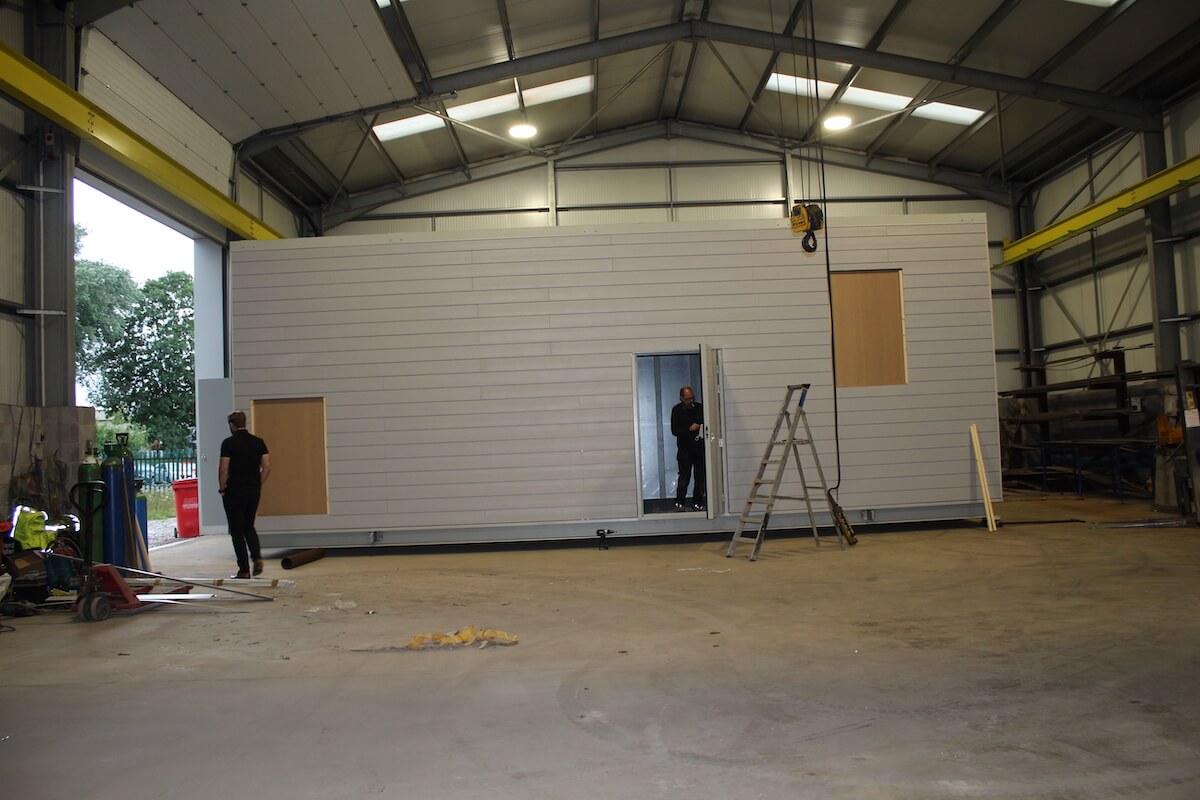 Nearly complete and ready for the transport of the acoustic plant room