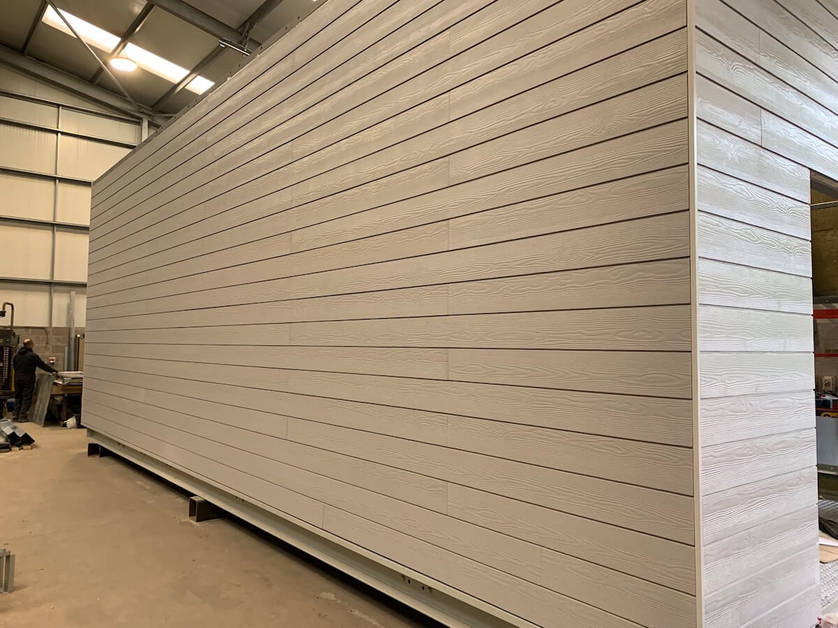 The acoustic plant room takes shape with the external cladding