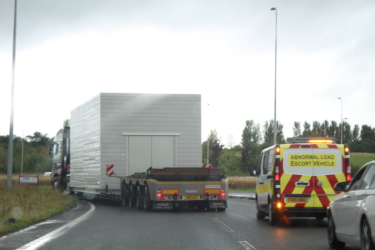 The transport underway of the acoustic plant room for Aberdeen