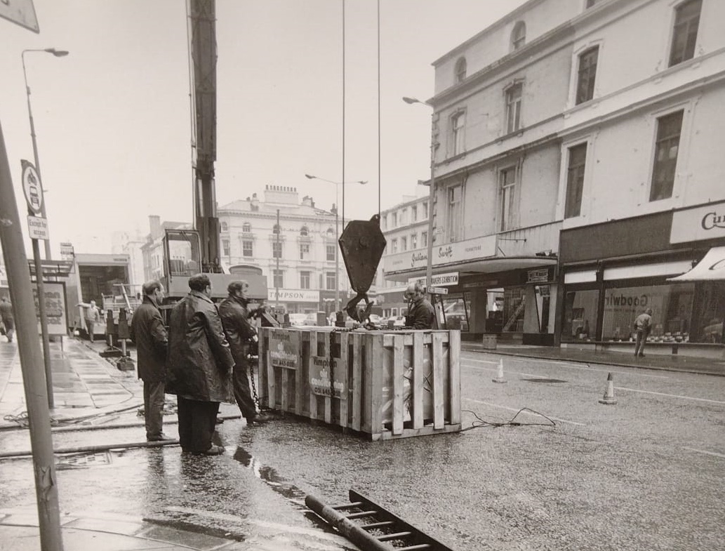 Kimpton installing state of the art air conditioning into Owen Owen department store in Liverpool in 1974