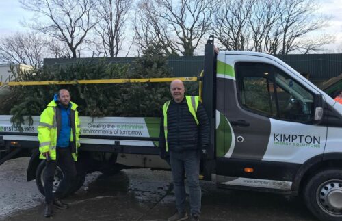 Scott and Steve from Kimpton on the Christmas tree collection 2023 for Nightingale House Hospice