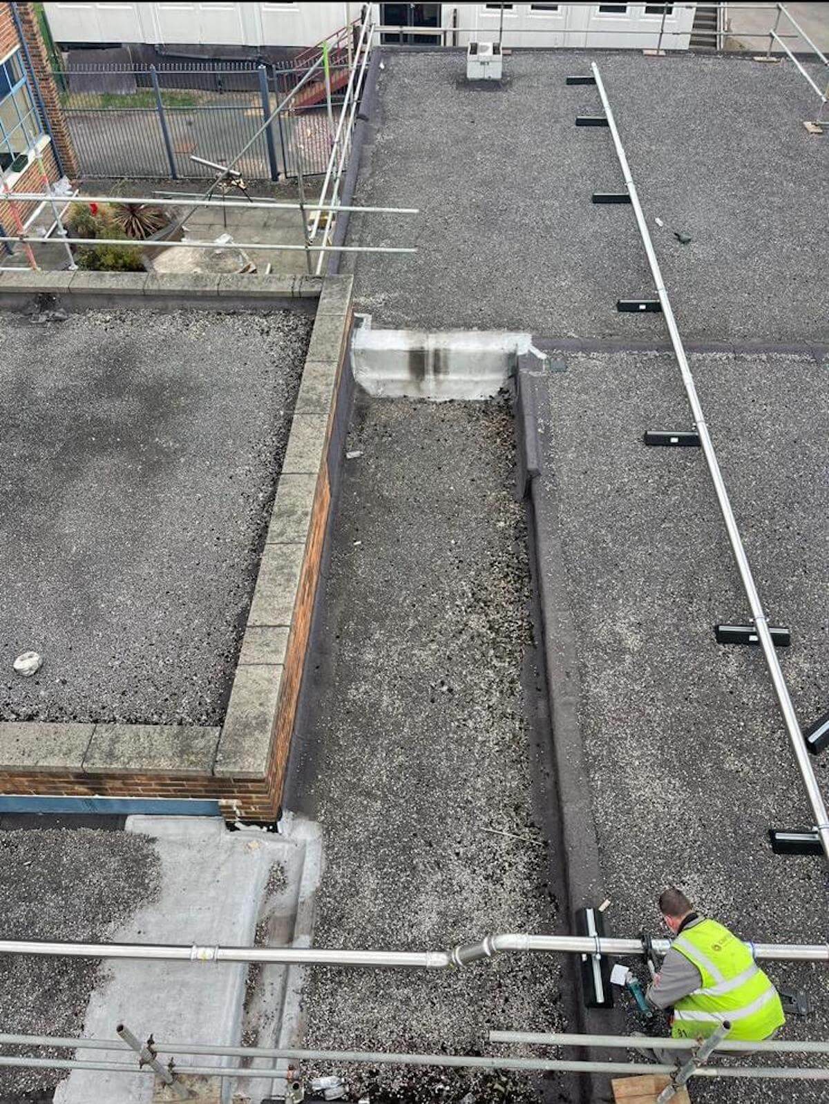 Aerial view of the gas pipes feeding the new plant rooms