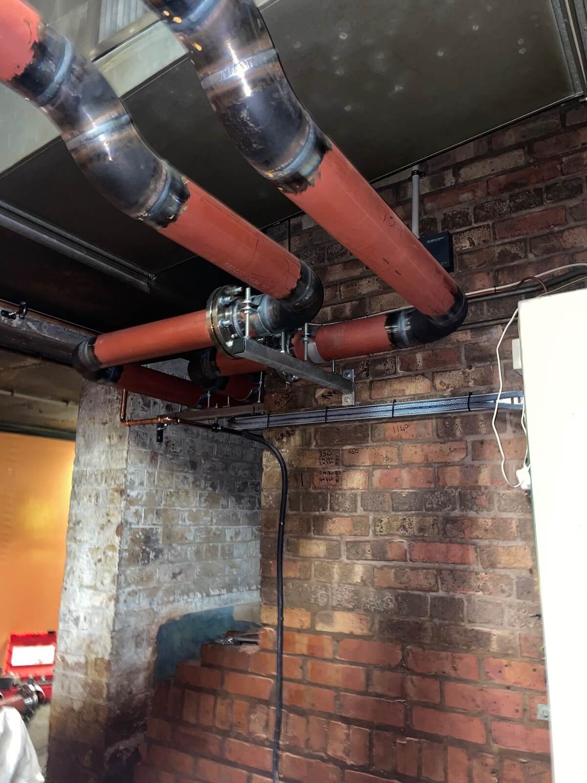 New connections into the existing heating system within the school
