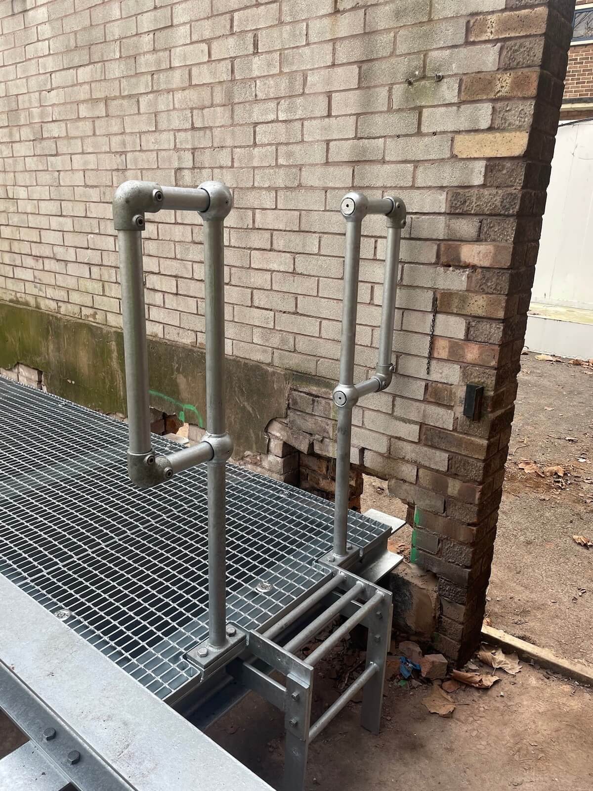 Steelwork in place with stepped entrance for the packaged plantroom to arrive