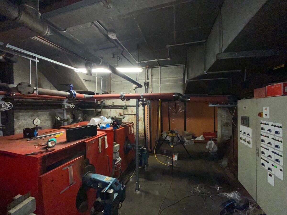 You can see how dark and unwelcoming the old plant room is when compared to the new