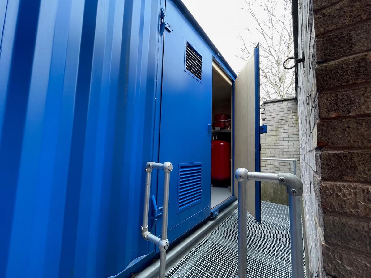 close up detail of the plant room at Cardinal Newman School Warrington
