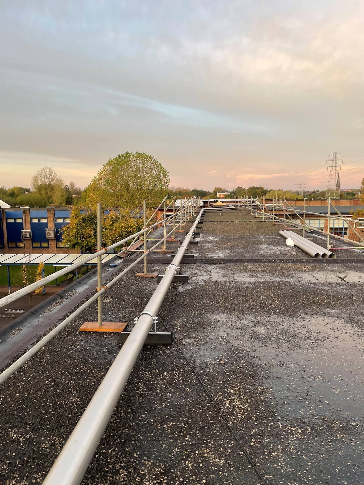 full length of The run of gas pipe to feed the new packaged plant boiler room