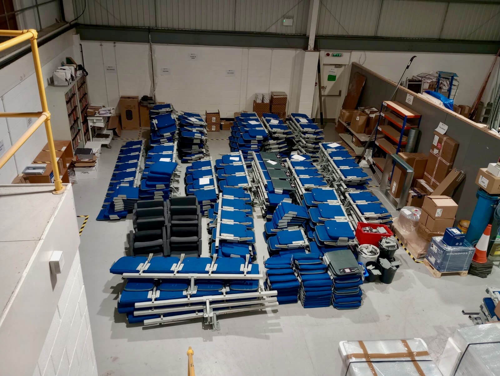 Seats being stored at Kimpton HQ