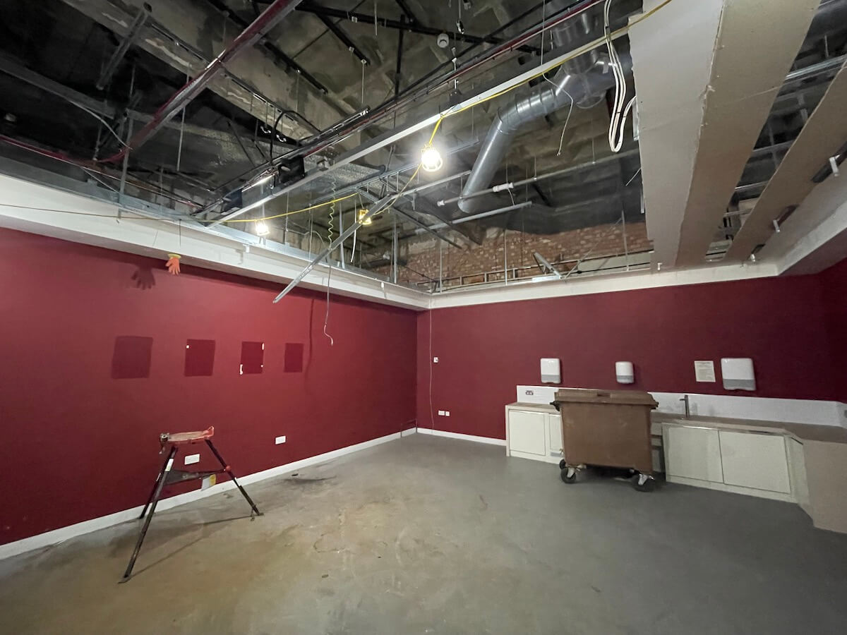 Ceiling spaces ripped out as part of Cat A office refurbishment Liverpool Kimpton