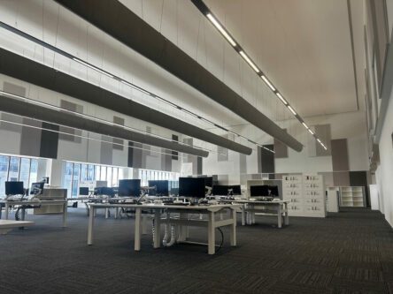 view across new office space after Cat B Office Refurbishment by Kimpton