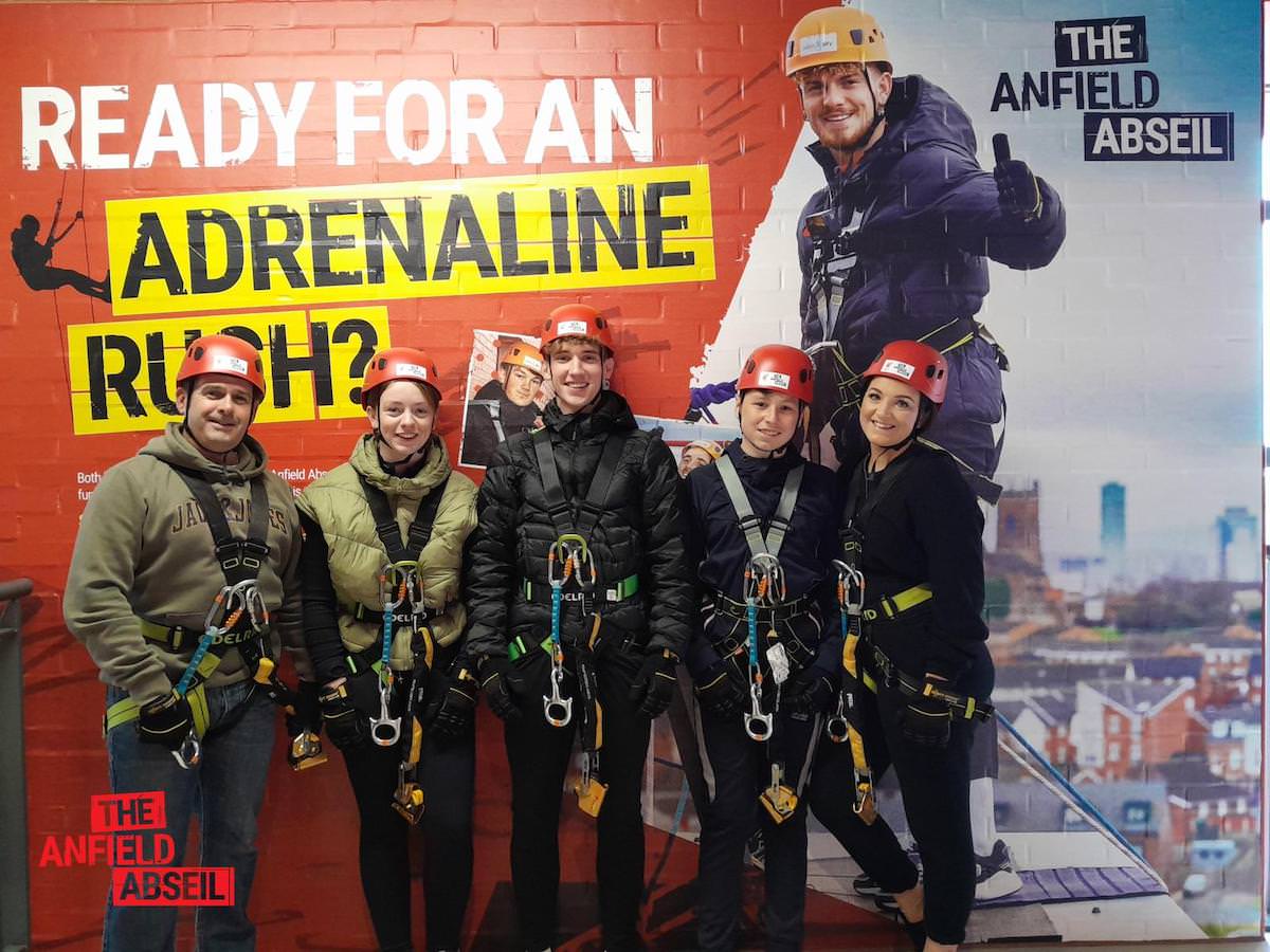 The Kimpton team ready to undertake the Anfield Abseil for Cash For Kids charity