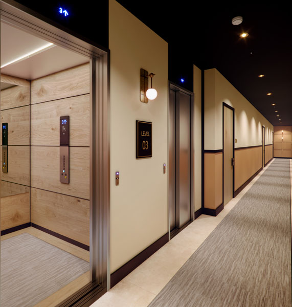 One Victoria residential Scheme Manchester lobby area with M+E by Kimpton